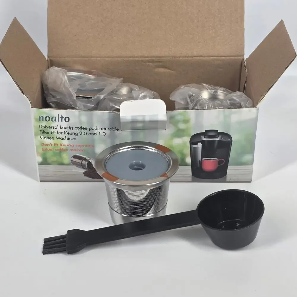 NOALTRO STAINLESS STEEL REUSABLE COFFEE PODS – KEURIG 1.0 & 2.0 COMPATIBLE – NIB